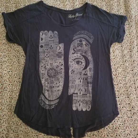 Lucky Brand Tee Navy Graphic - Picture 2 of 4